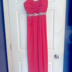 Coral bridesmaids dress size 7.